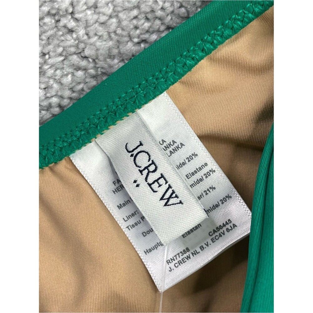 J. Crew Factory One-Shoulder Bikini Top Women's Large Emerald Green Padded - Picture 5 of 7